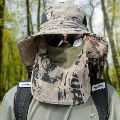 Ultra Shield Camo Peak Fishing Hat - Image 4